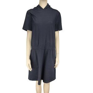 UCHUU Designer Hooded Cotton‎ Elastic Waist Band Navy Blue Mini Dress Size L